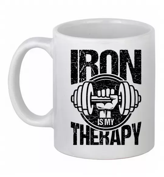 Чашка керамическая Iron is my therapy Белый фото