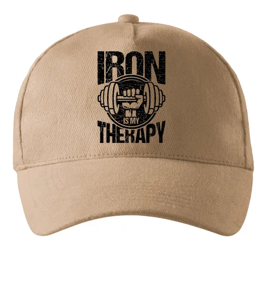 Кепка Iron is my therapy Песочный фото