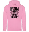 Женская толстовка (худи) Iron is my therapy Розовый фото