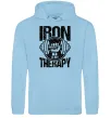 Женская толстовка (худи) Iron is my therapy Голубой фото