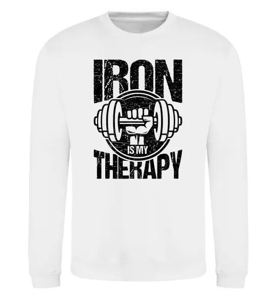 Свитшот Iron is my therapy Белый фото