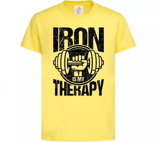 Детская футболка Iron is my therapy Лимонный фото