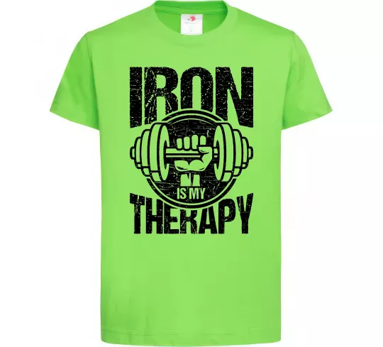 Детская футболка Iron is my therapy Лаймовый фото