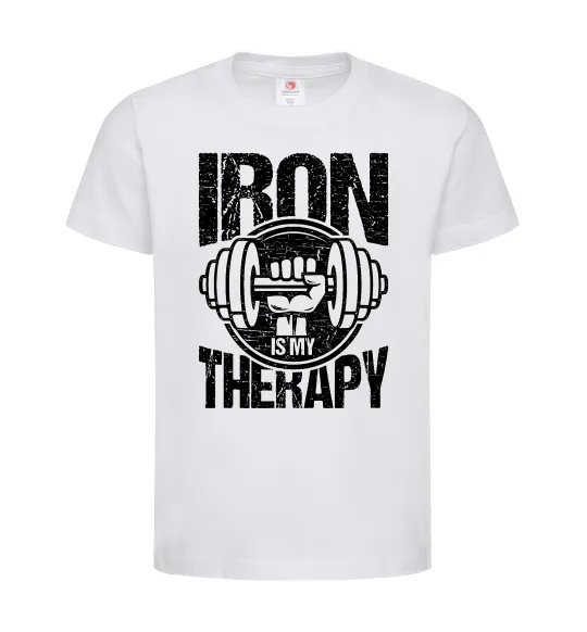 Дитяча футболка Iron is my therapy Білий фото