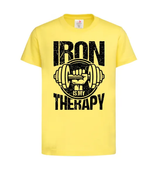 Дитяча футболка Iron is my therapy Лимонний фото