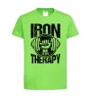 Дитяча футболка Iron is my therapy Лаймовий фото