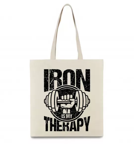 Эко-сумка Iron is my therapy Бежевый фото