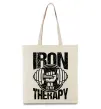 Эко-сумка Iron is my therapy Бежевый фото