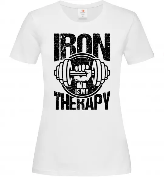 Жіноча футболка Iron is my therapy Білий фото