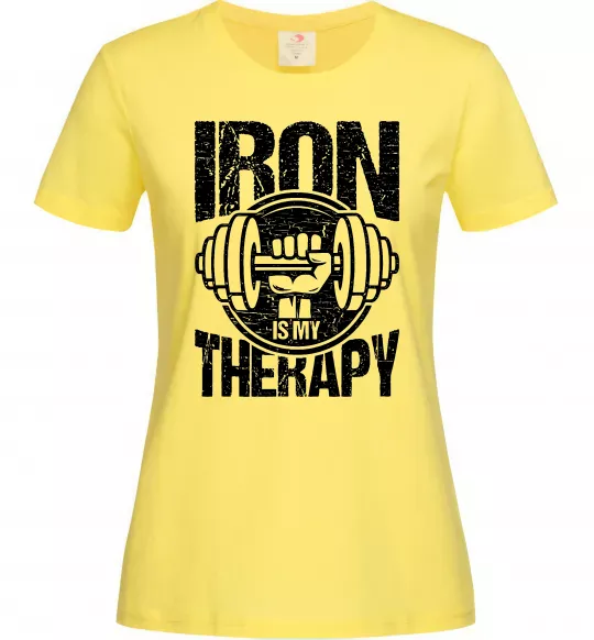 Жіноча футболка Iron is my therapy Лимонний фото