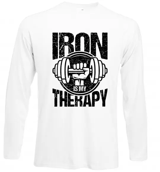 Лонгслів Iron is my therapy Білий фото