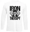 Лонгслів Iron is my therapy Білий фото