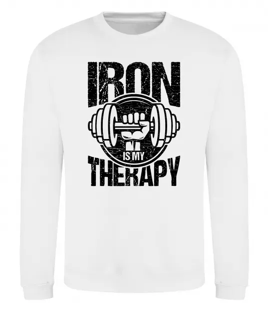 Світшот Iron is my therapy Білий фото