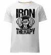 Чоловіча преміум футболка Iron is my therapy Білий фото