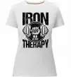 Женская премиум футболка Iron is my therapy Белый фото