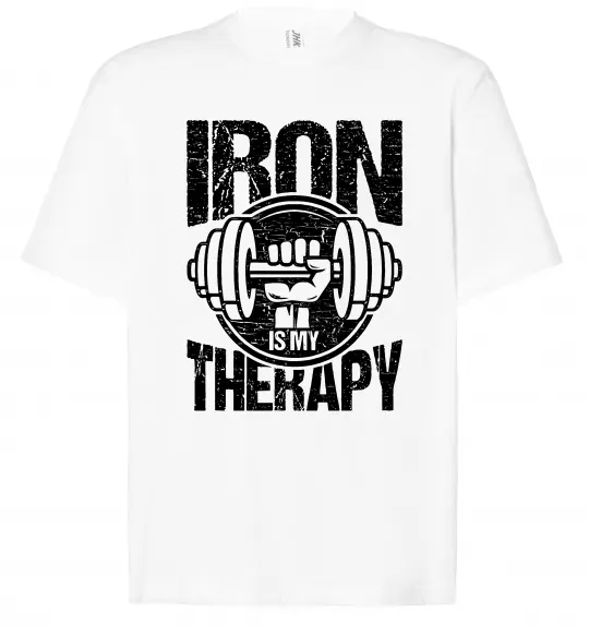 Футболка Оверсайз Iron is my therapy Белый фото