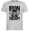 Чоловіча футболка Iron is my therapy Сірий фото