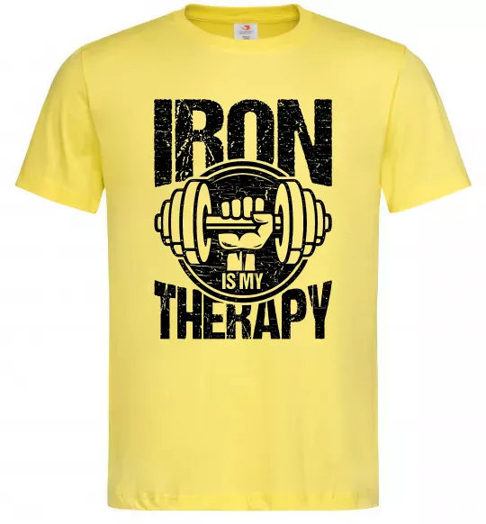 Чоловіча футболка Iron is my therapy Лимонний фото