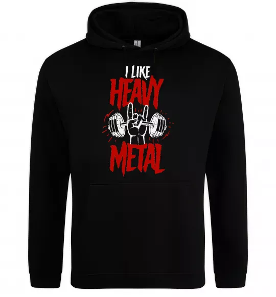 Чоловіча толстовка (худі) I like heavy metal Чорний фото