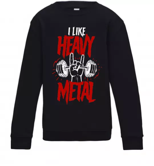 Дитячий світшот I like heavy metal Чорний фото
