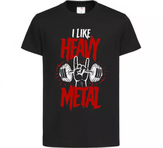 Дитяча футболка I like heavy metal Чорний фото
