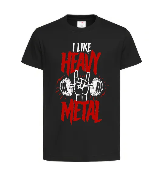 Детская футболка I like heavy metal Черный фото