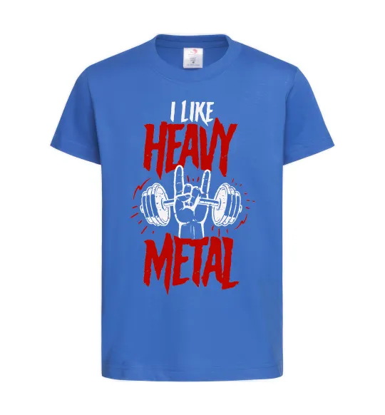 Детская футболка I like heavy metal Ярко-синий фото