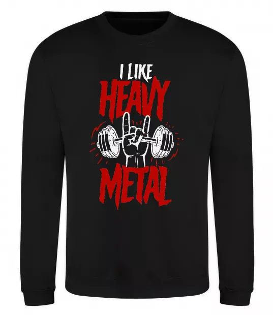 Світшот I like heavy metal Чорний фото