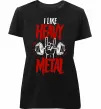 Женская премиум футболка I like heavy metal Черный фото