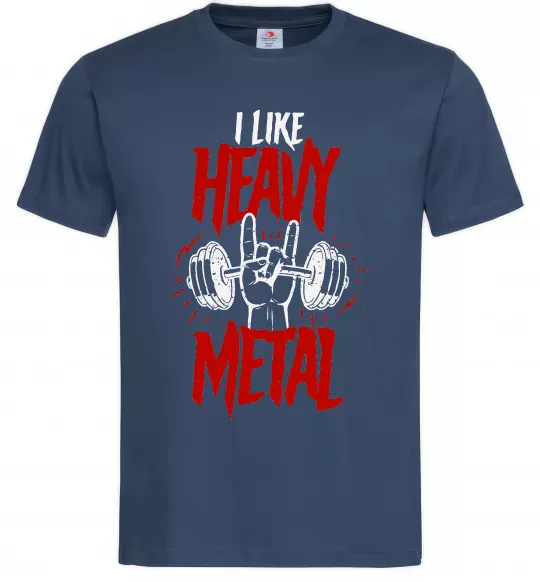 Чоловіча футболка I like heavy metal Темно-синій фото