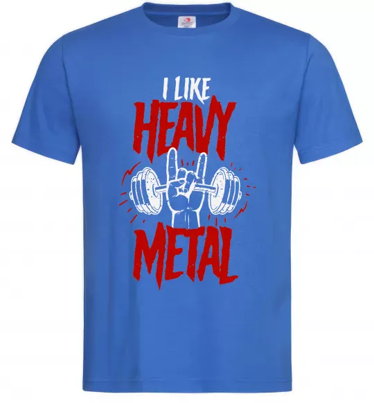 Чоловіча футболка I like heavy metal Яскраво-синій фото