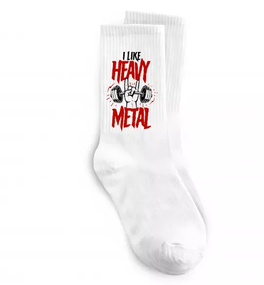 Шкарпетки I like heavy metal Білий фото