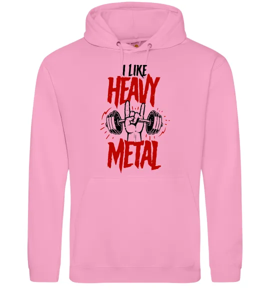 Женская толстовка (худи) I like heavy metal Розовый фото