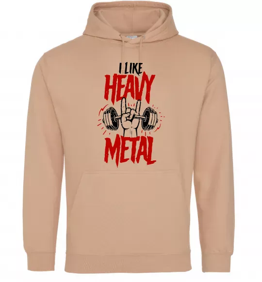Женская толстовка (худи) I like heavy metal Песочный фото