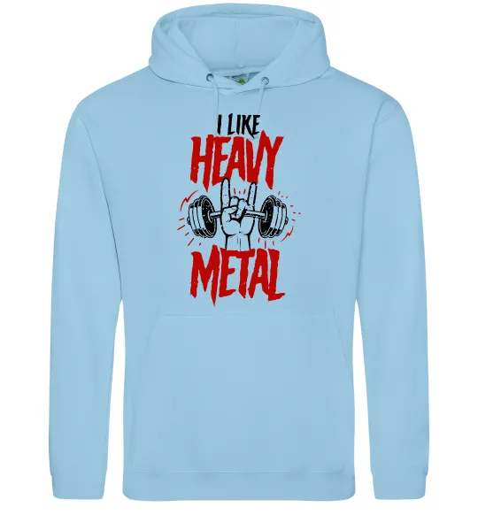 Женская толстовка (худи) I like heavy metal Голубой фото