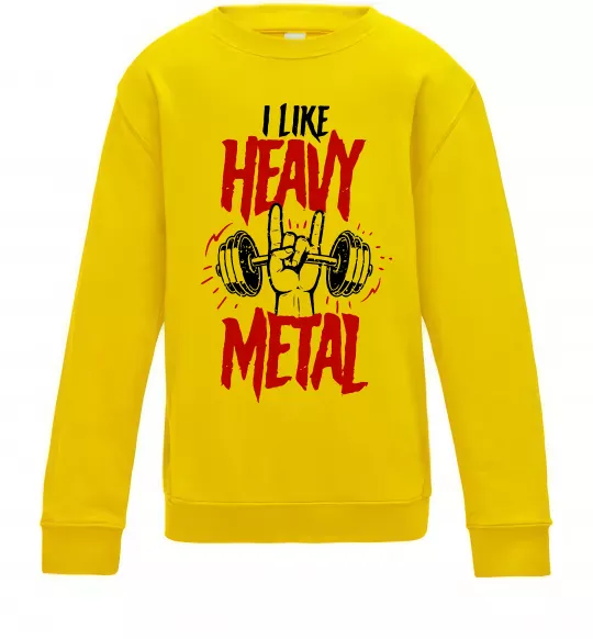 Дитячий світшот I like heavy metal Сонячно жовтий фото
