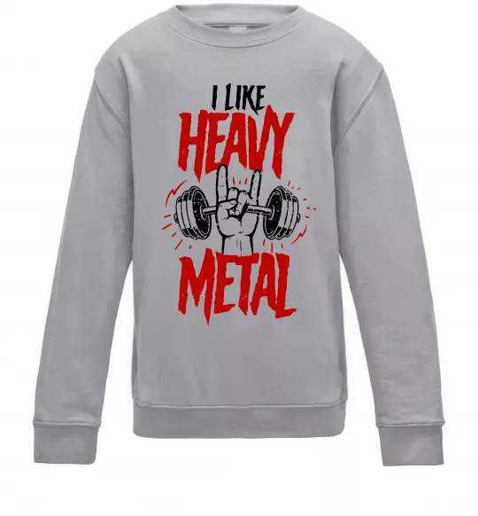 Дитячий світшот I like heavy metal Сірий меланж фото