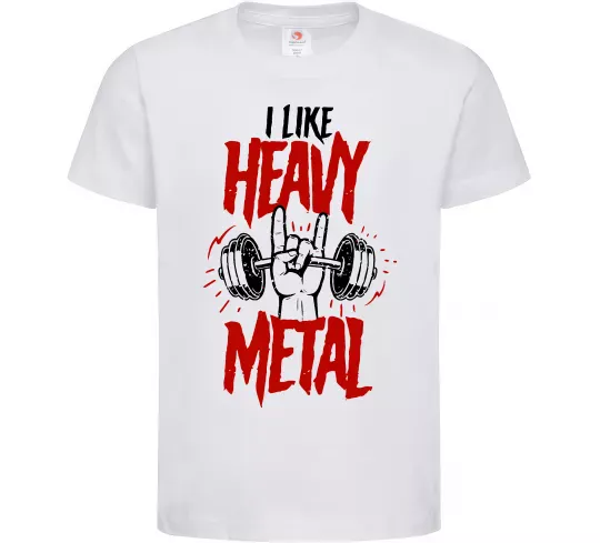 Дитяча футболка I like heavy metal Білий фото