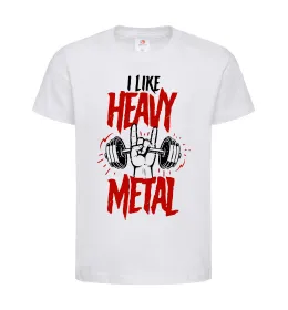 Дитяча футболка I like heavy metal Білий фото