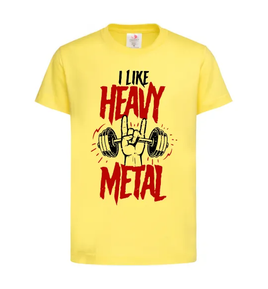 Детская футболка I like heavy metal Лимонный фото