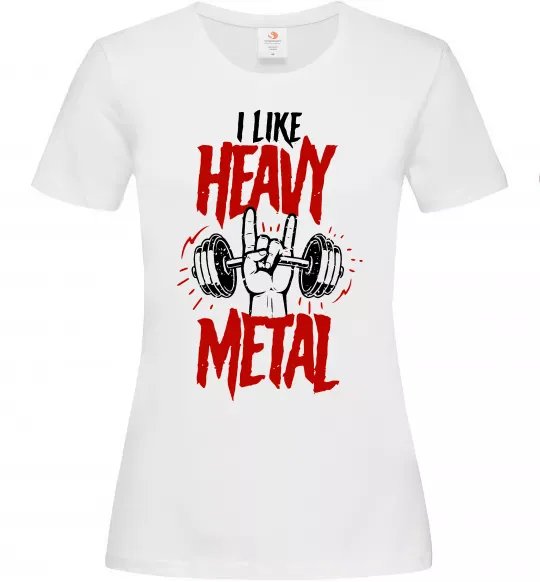 Женская футболка I like heavy metal Белый фото