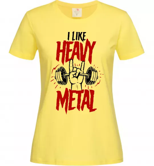 Женская футболка I like heavy metal Лимонный фото