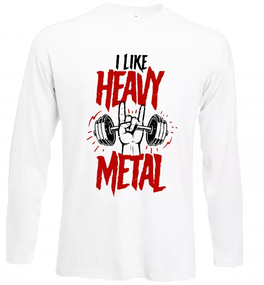 Лонгслив I like heavy metal Белый фото