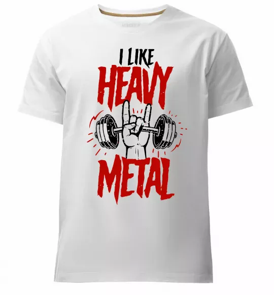 Чоловіча преміум футболка I like heavy metal Білий фото