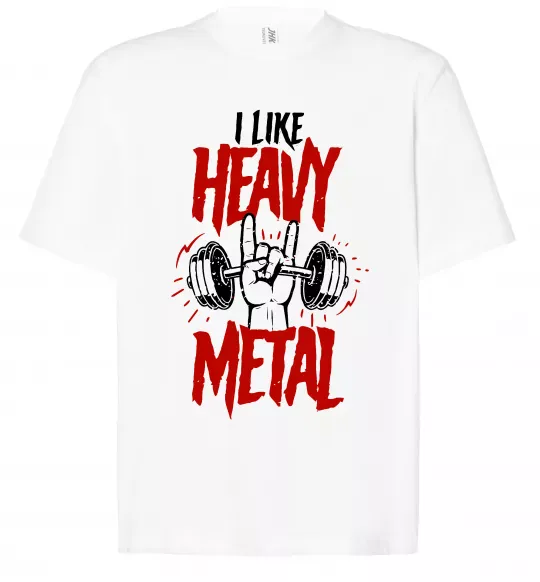 Футболка Оверсайз I like heavy metal Білий фото