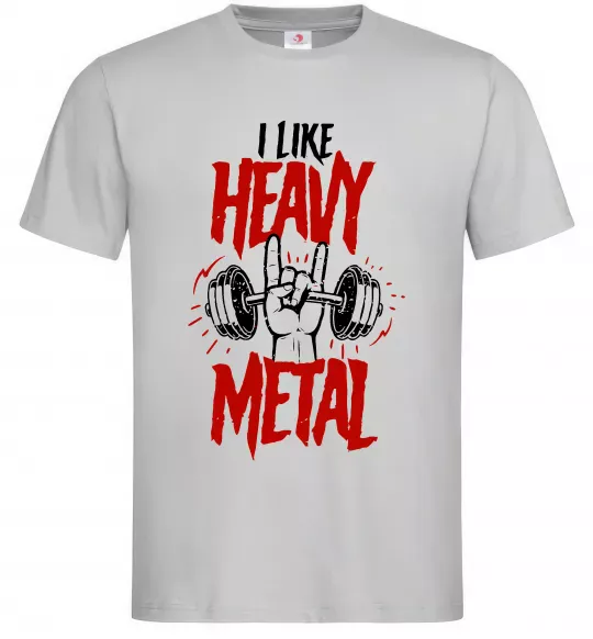 Чоловіча футболка I like heavy metal Сірий фото