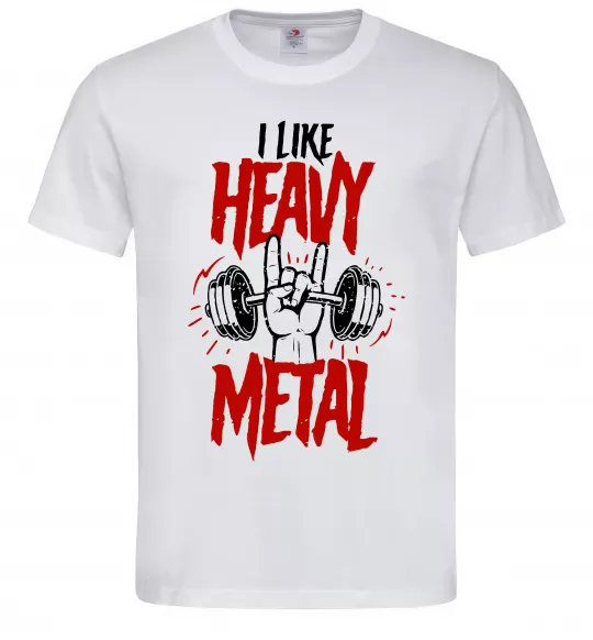 Чоловіча футболка I like heavy metal Білий фото