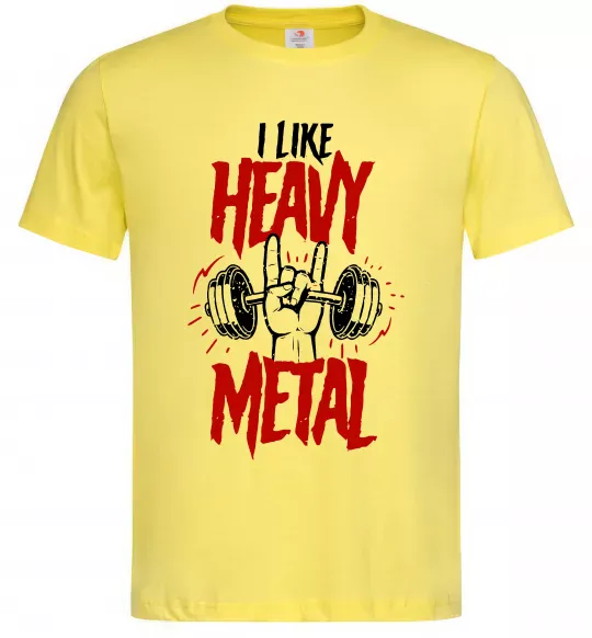 Чоловіча футболка I like heavy metal Лимонний фото