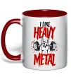 Чашка з кольоровою ручкою I like heavy metal Червоний фото