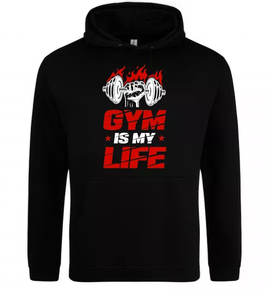 Жіноча толстовка (худі) Gym is my life Чорний фото